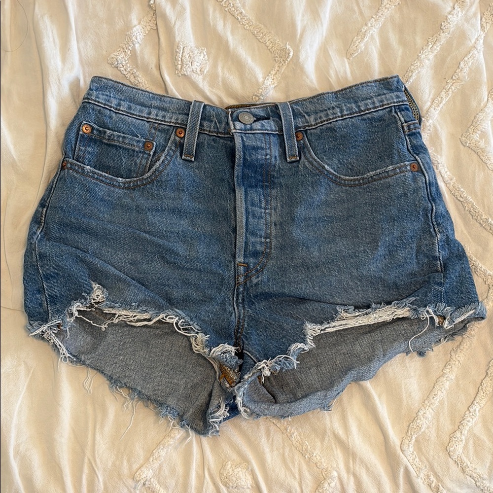 Levi’s 501 medium-dark wash shorts